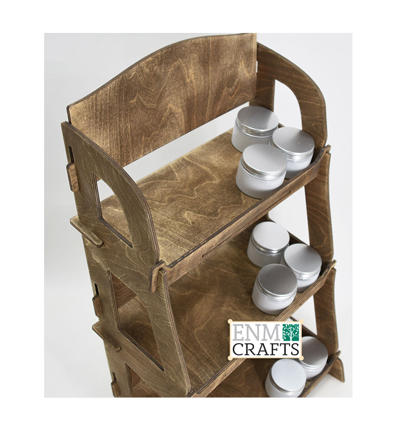 Ξύλινη Ραφιέρα 3 Επιπέδων με Κλίση 819