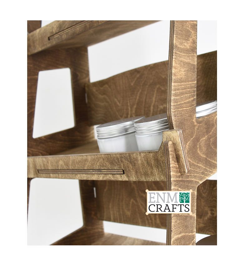 Ξύλινη Ραφιέρα 3 Επιπέδων με Κλίση 819