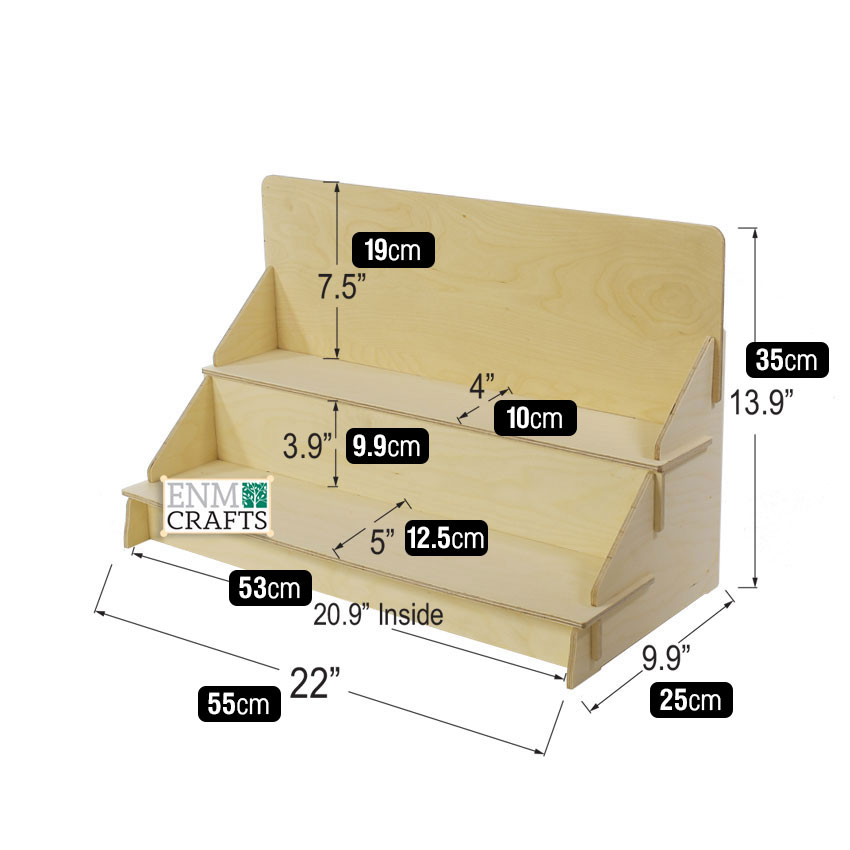 Ξύλινη Ραφιέρα 2 Επιπέδων για Κούπες 835