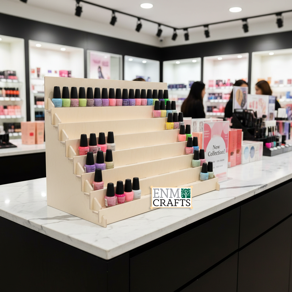 Ξύλινη Ραφιέρα 7 Επιπέδων για Βερνίκια Νυχιών 846