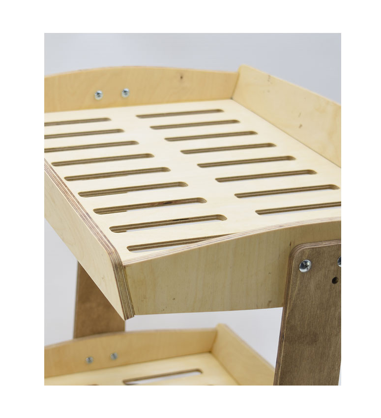 2 Tiered Slanted & Horizontal Display Rack, Wooden Countertop Retail Rack - SKU: 816/V