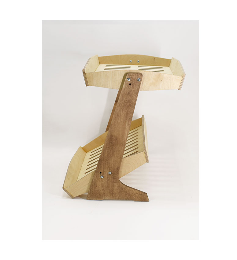 Bakery Display Rack, Slanted & Horizontal, 2-tier Wooden Countertop Rack - SKU: 816/S