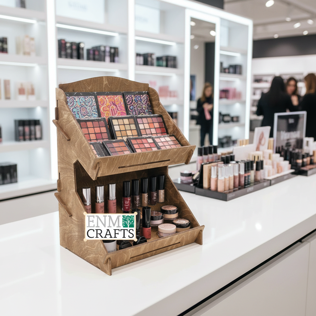 Craft Show Slanted Display Rack, 2-tier Wooden Table top Rack - SKU: 807