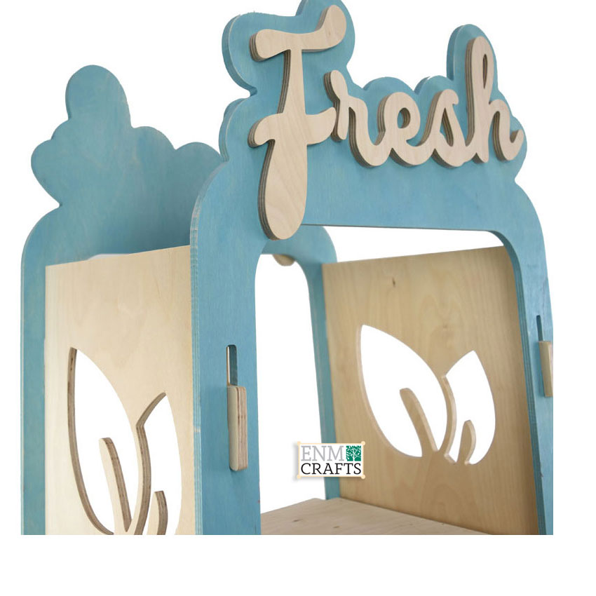 Ξύλινο Stand Προβολής Διπλής Οψης “Fresh” με 3 Ράφια 404