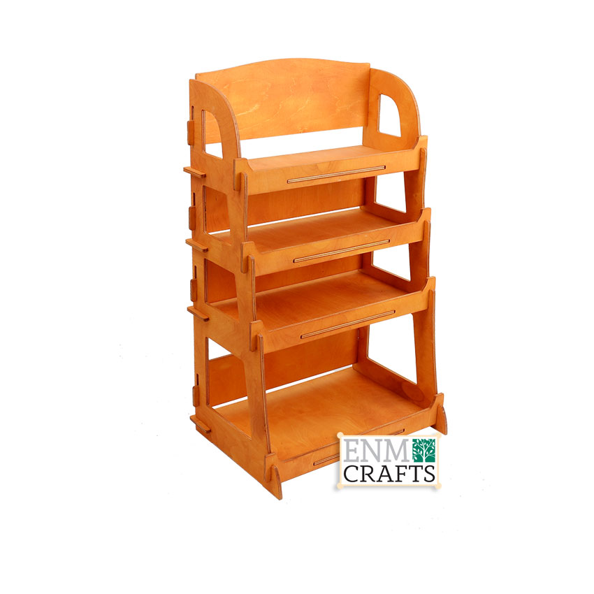 4-tier Wooden Display Rack, Wooden Countertop Rack, Product Display Stand - SKU: 848