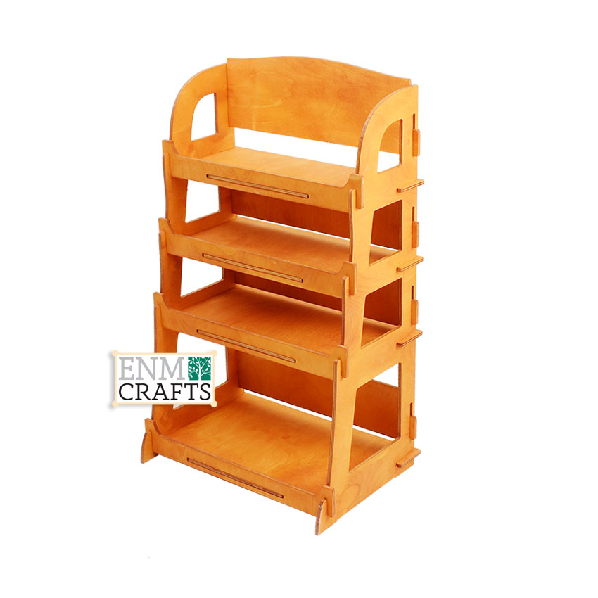 4-tier Wooden Display Rack, Wooden Countertop Rack, Product Display Stand - SKU: 848