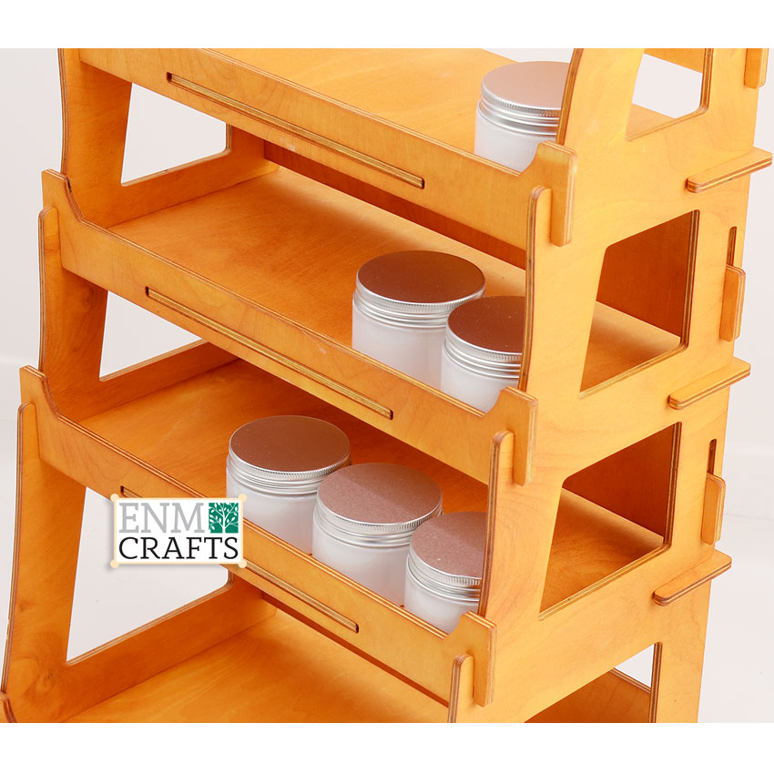 4-tier Wooden Display Rack, Wooden Countertop Rack, Product Display Stand - SKU: 848