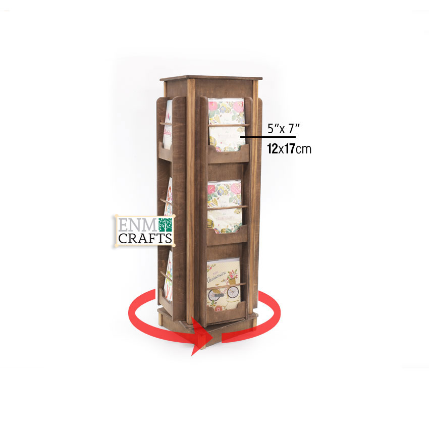 Ξύλινο Περιστρεφόμενο Stand Καρτών SKU: 855/C