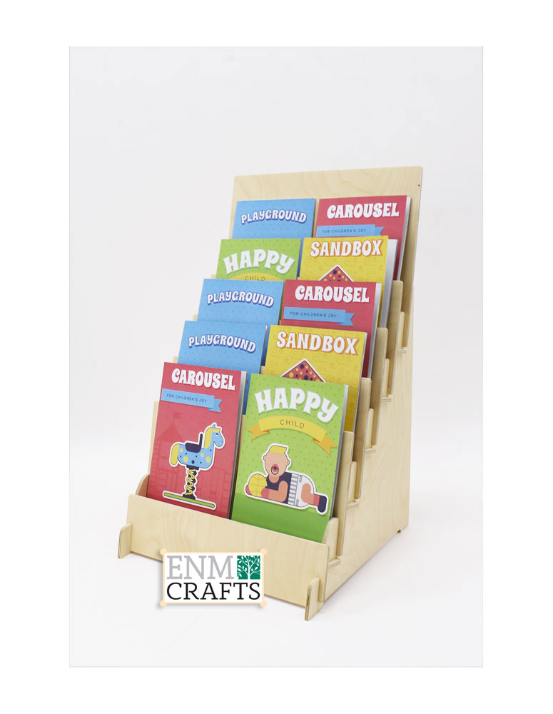 Επιτραπέζιο Ξύλινο Display 5 Ραφιών για Βιβλία ή Έντυπα - SKU: 791/A