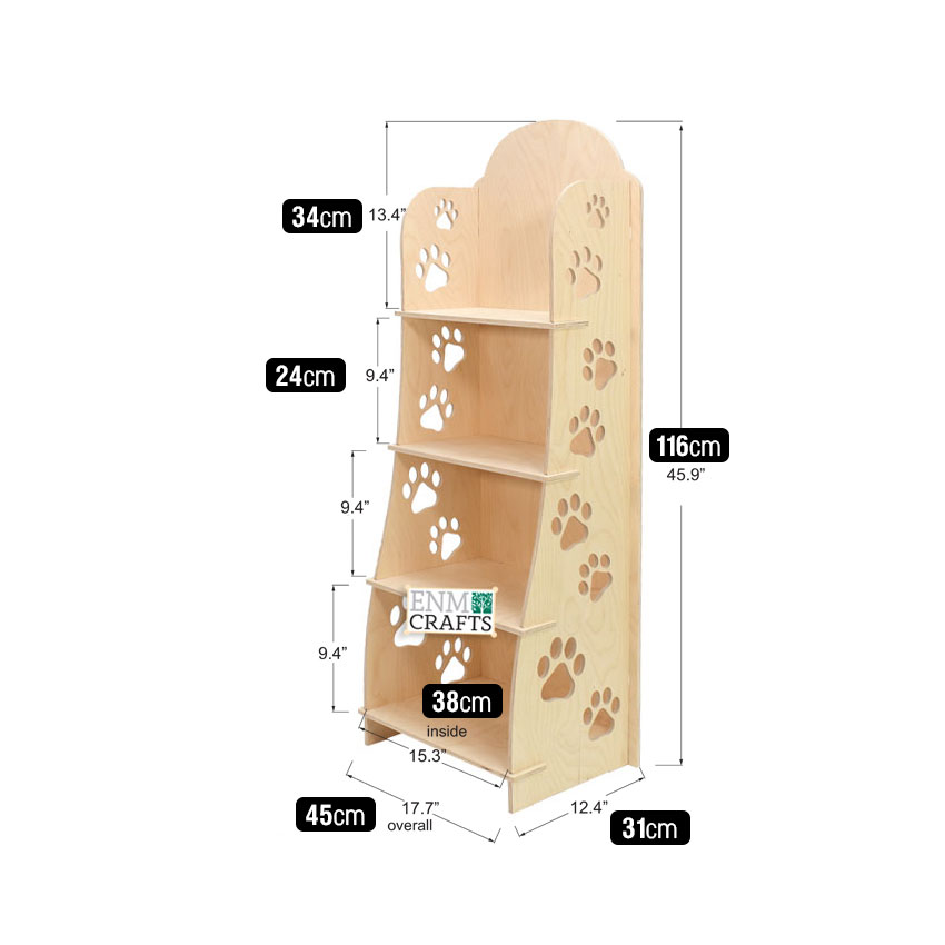 Επιδαπέδιο Ξυλινο Σταντ με 4 ράφια 4022