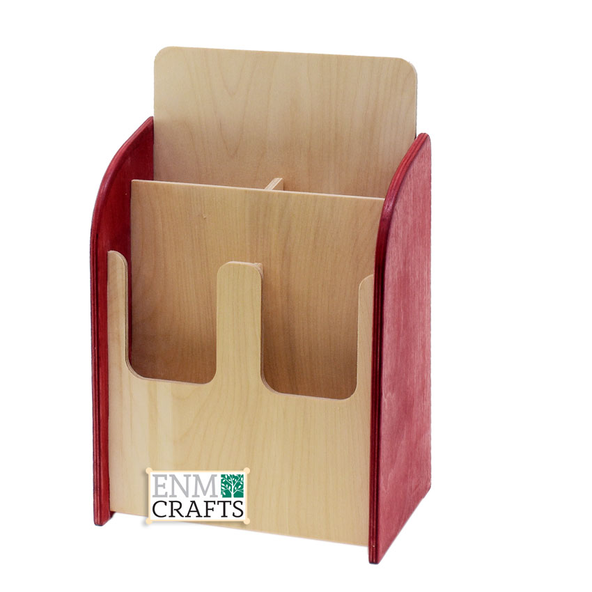 Ξύλινη Επιτραπέζια Θήκη 4 Θέσεων για Φυλλάδια 1/3 A4