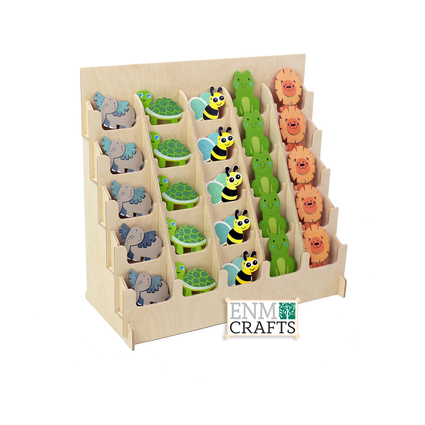 Wooden Sticker Display Rack, 25 Pocket 4