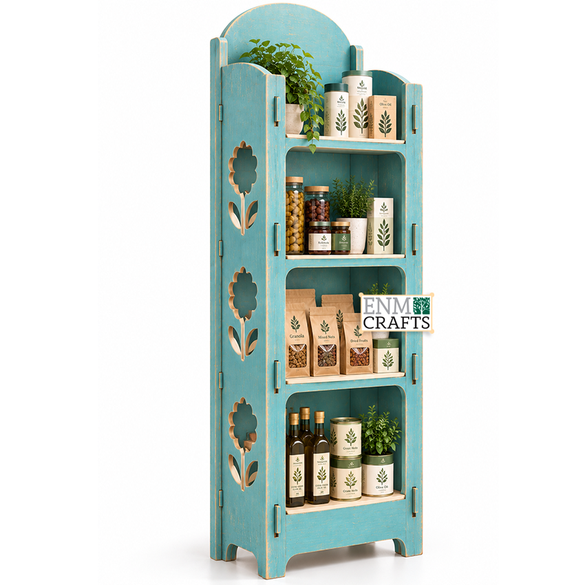 Ξύλινο Stand Προβολής με Floral κοπές 409
