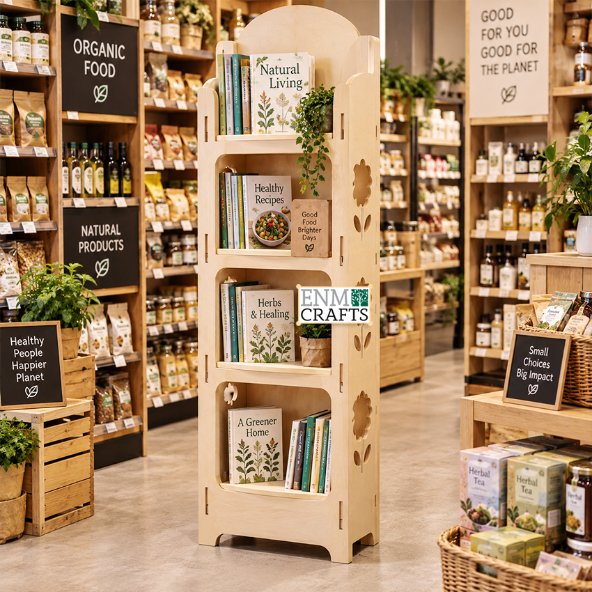 Ξύλινο Stand Προβολής με Floral κοπές 409