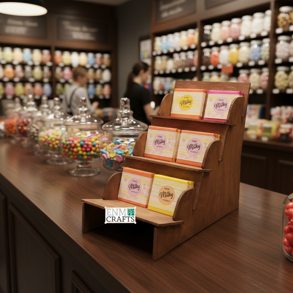 Ξύλινο Επιτραπέζιο Stand Προβολής Σοκολάτας 916