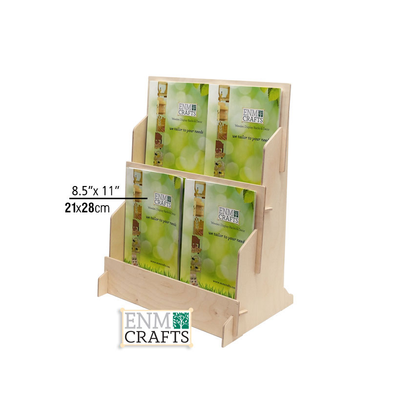 Ξύλινο Επιτραπέζιο Σταντ 2 Επιπέδων για Αφίσες 21x28cm - SKU: 920