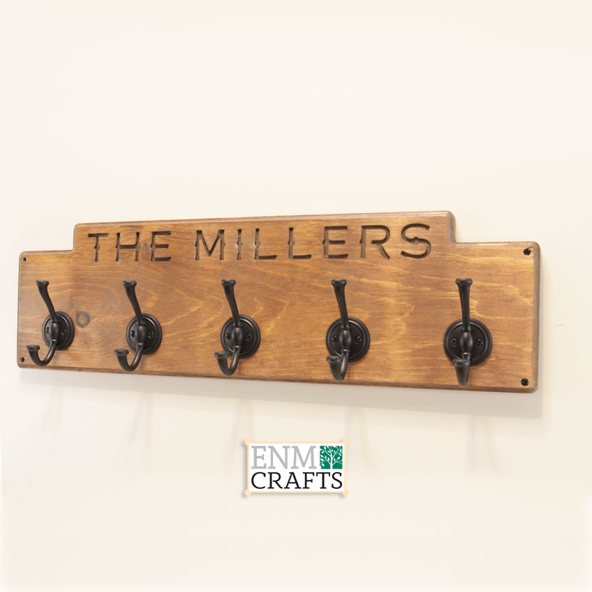 Personalized Coat Rack, Entryway Rustic Coat Hook, Family Name Hook Rack