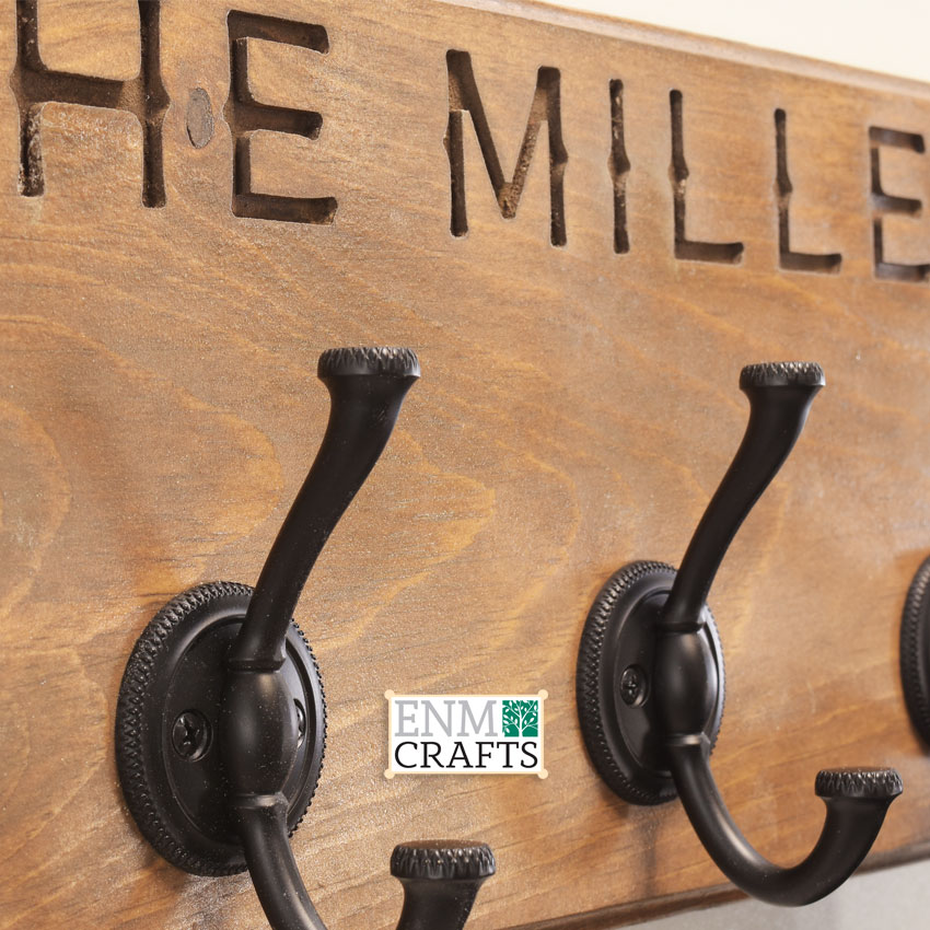 Personalized Coat Rack, Entryway Rustic Coat Hook, Family Name Hook Rack