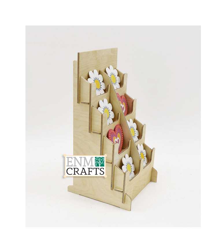 Ξύλινο Επιτραπέζιο Stand με 8 Pockets 7.6cm 