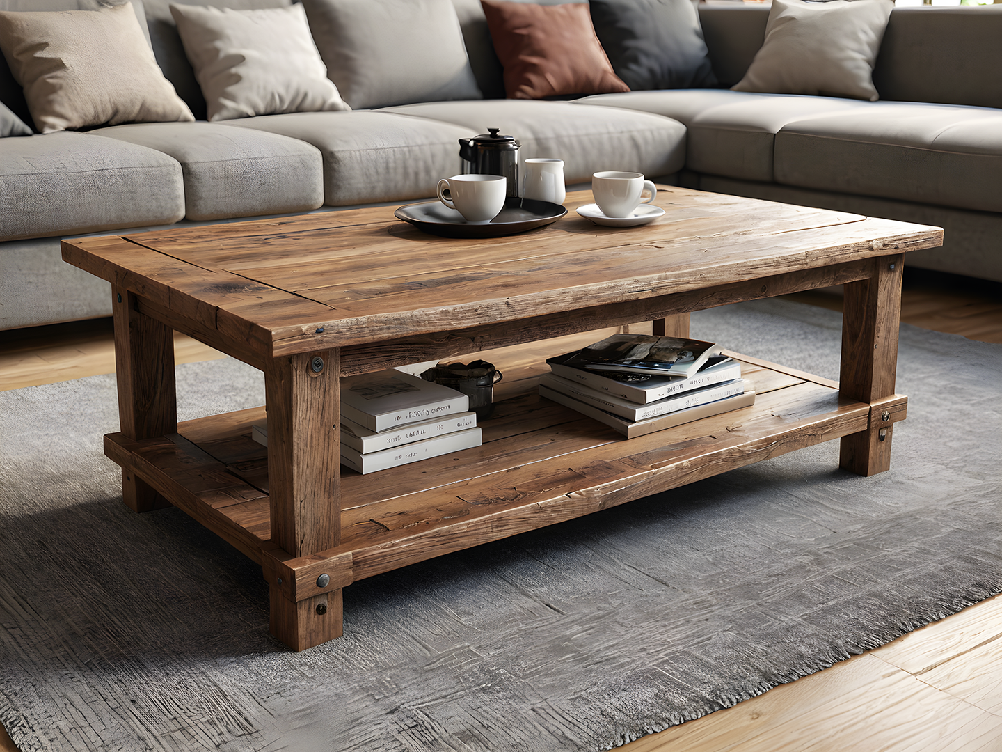 Farmhouse Distressed Τραπεζι Σαλονιου