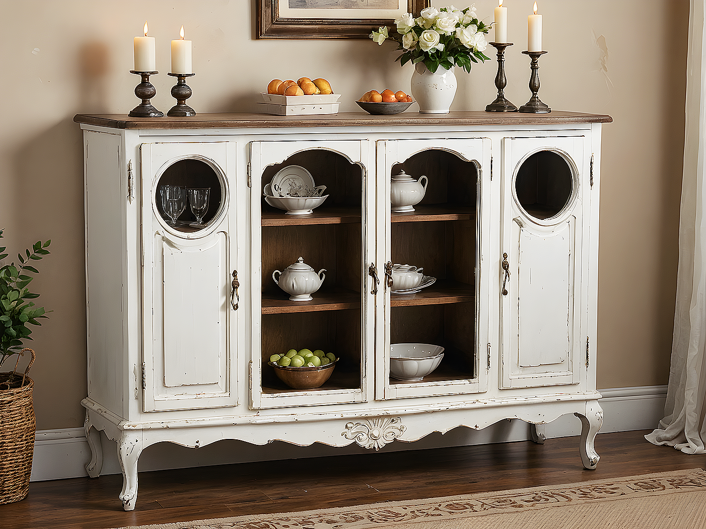 White Fleur Γαλλικός Μπουφές με Πατίνα