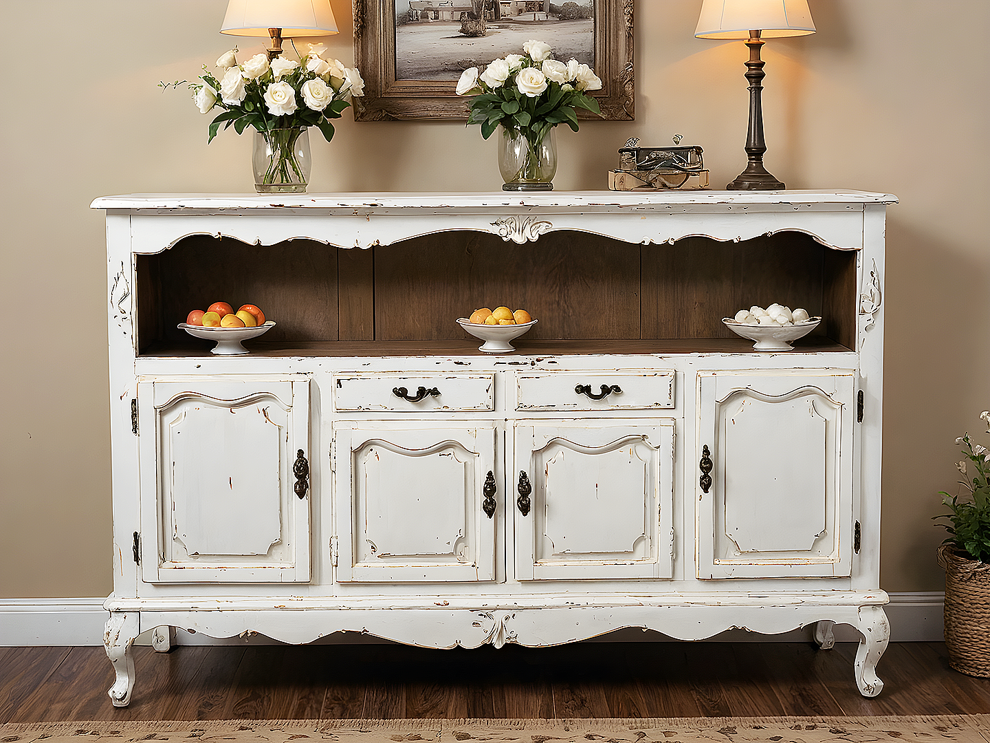 White Fleur Γαλλικός Μπουφές με Πατίνα