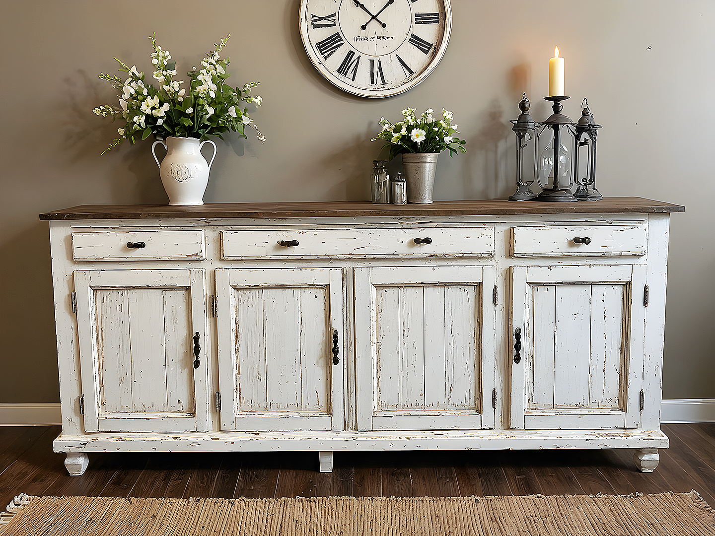 Distressed White Farm Μπουφες