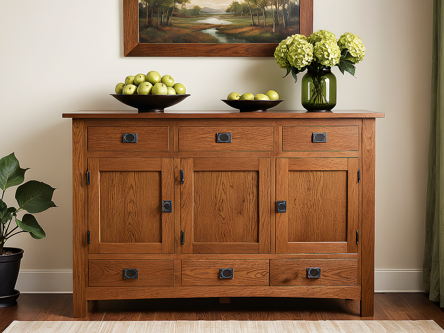 Mission-Style Μπουφές από Μασίφ Δρυ