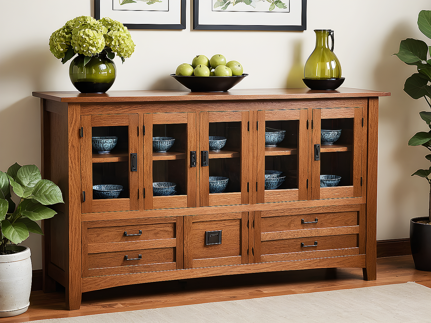 Mission-Style Μπουφές από Μασίφ Δρυ