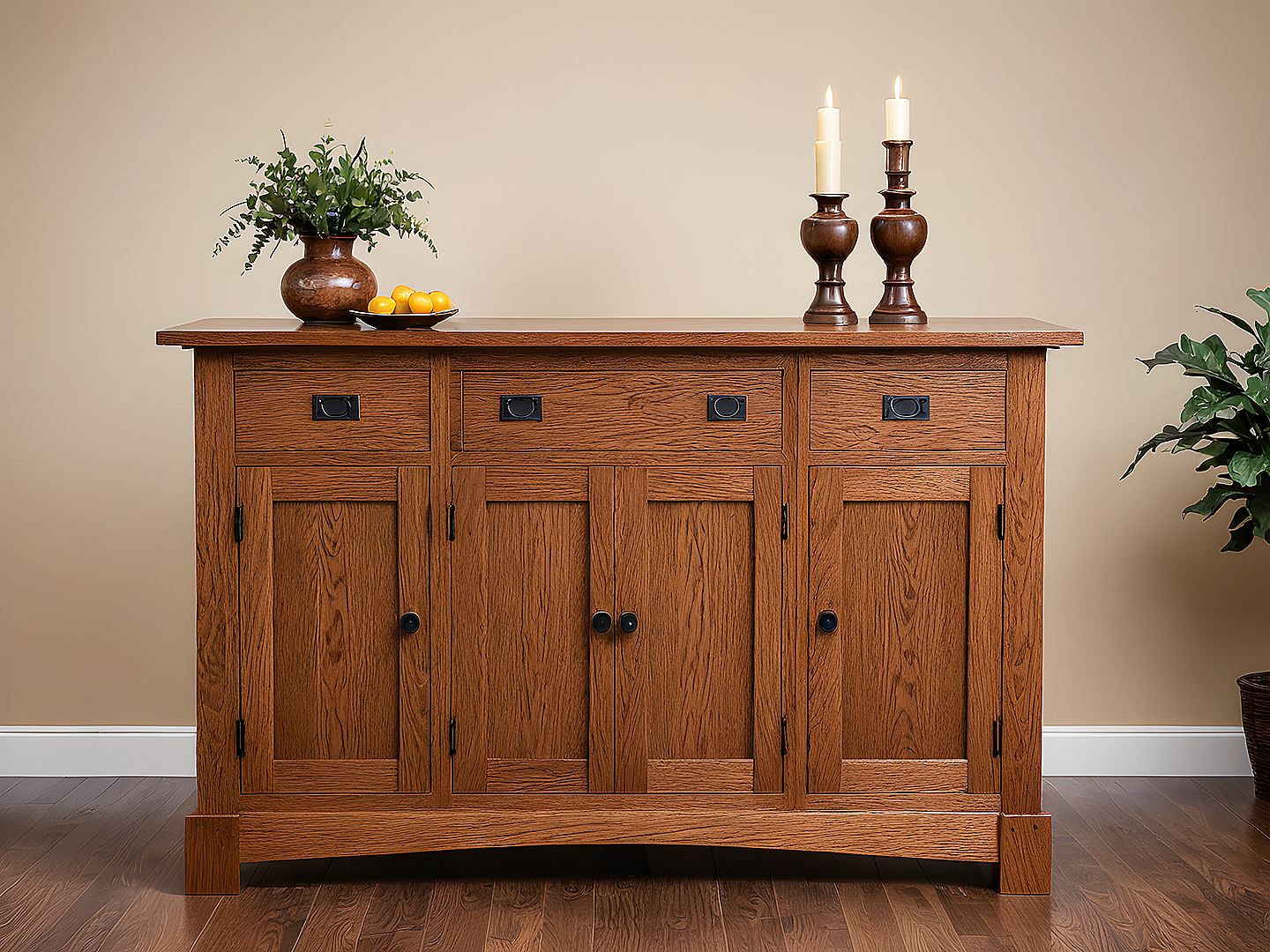 Mission-Style Μπουφές από Μασίφ Δρυ