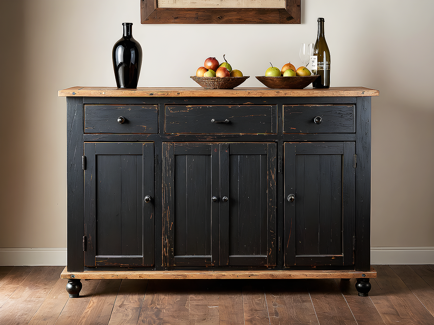 Darby Vintage Μπουφές σε Μαύρη Πατίνα 