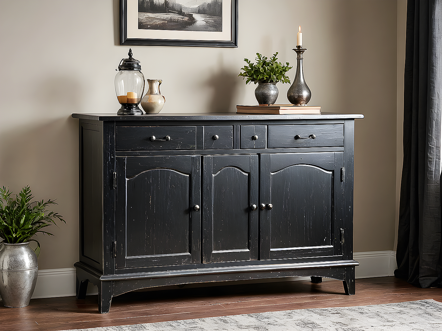 Grayson Vintage Μπουφές σε Μαύρη Πατίνα