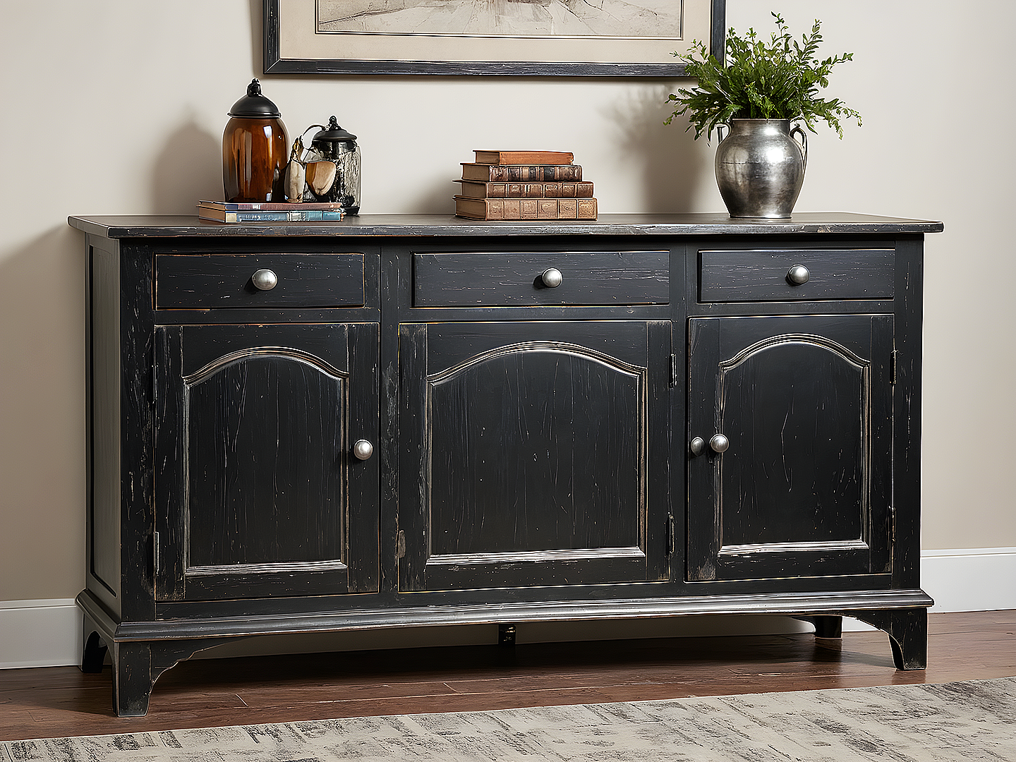 Grayson Vintage Μπουφές σε Μαύρη Πατίνα