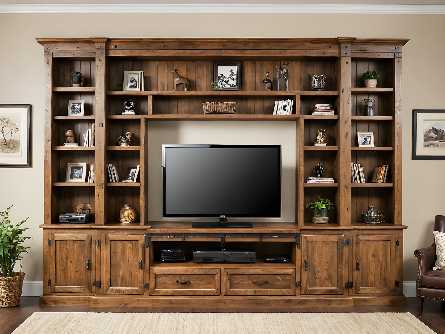 Dallas Rustic Entertainment Wall Unit