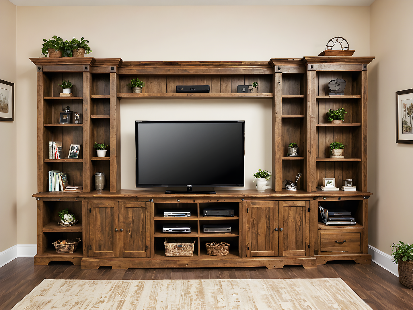 Dallas Rustic Entertainment Wall Unit