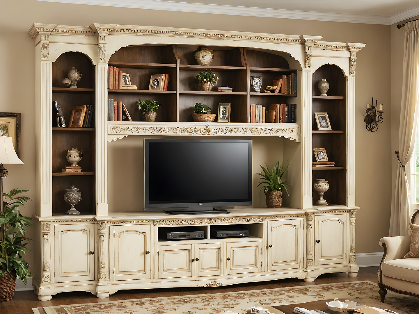 American Antique Ivory Grand Wall Unit