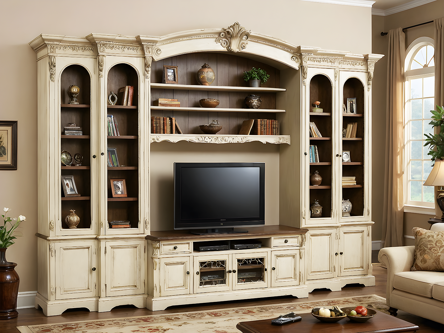 American Antique Ivory Grand Wall Unit