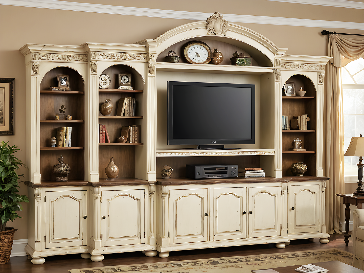 American Antique Ivory Grand Wall Unit