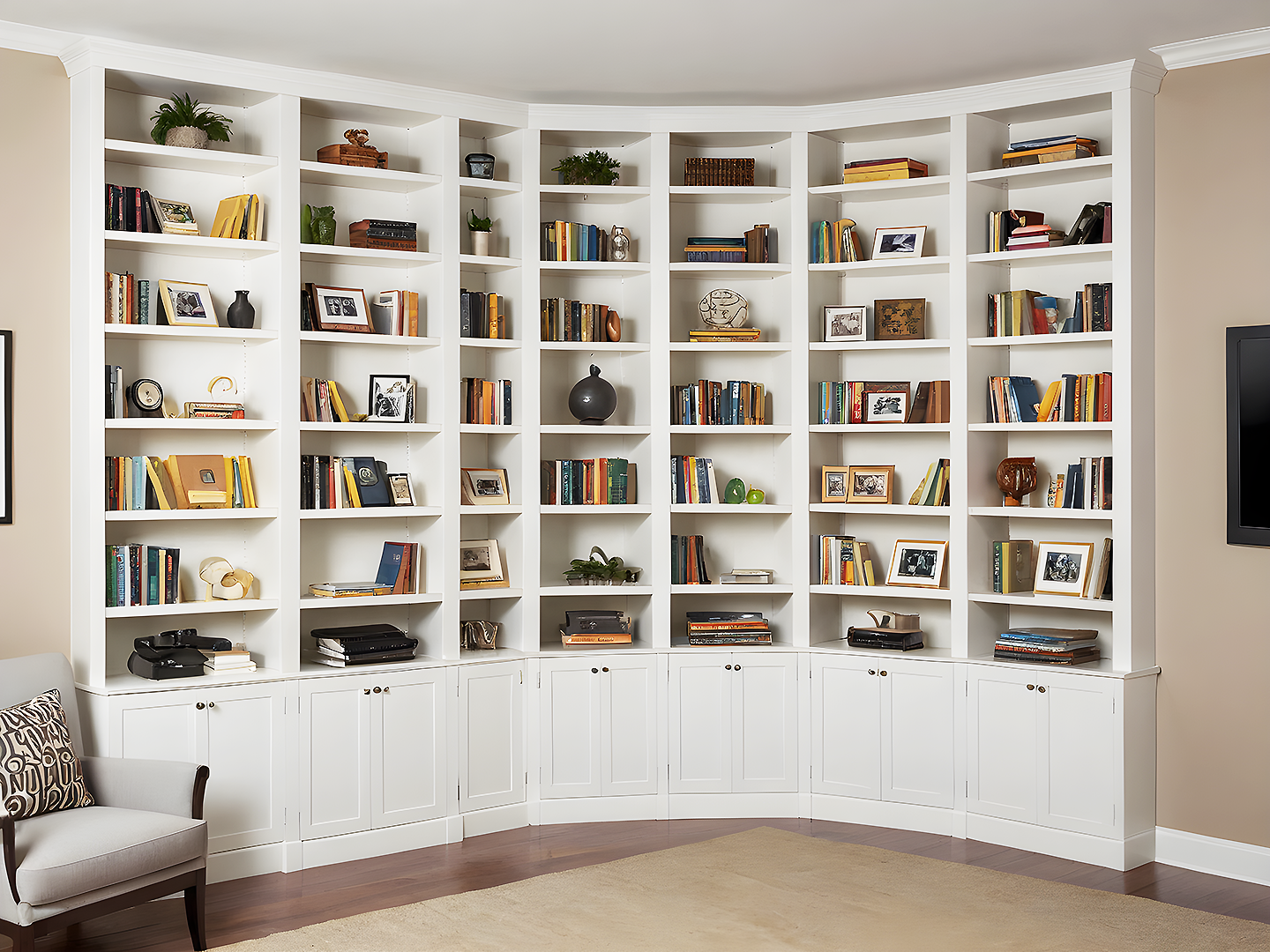 Rhode Island Γωνιακή Λευκή Βιβλιοθήκη