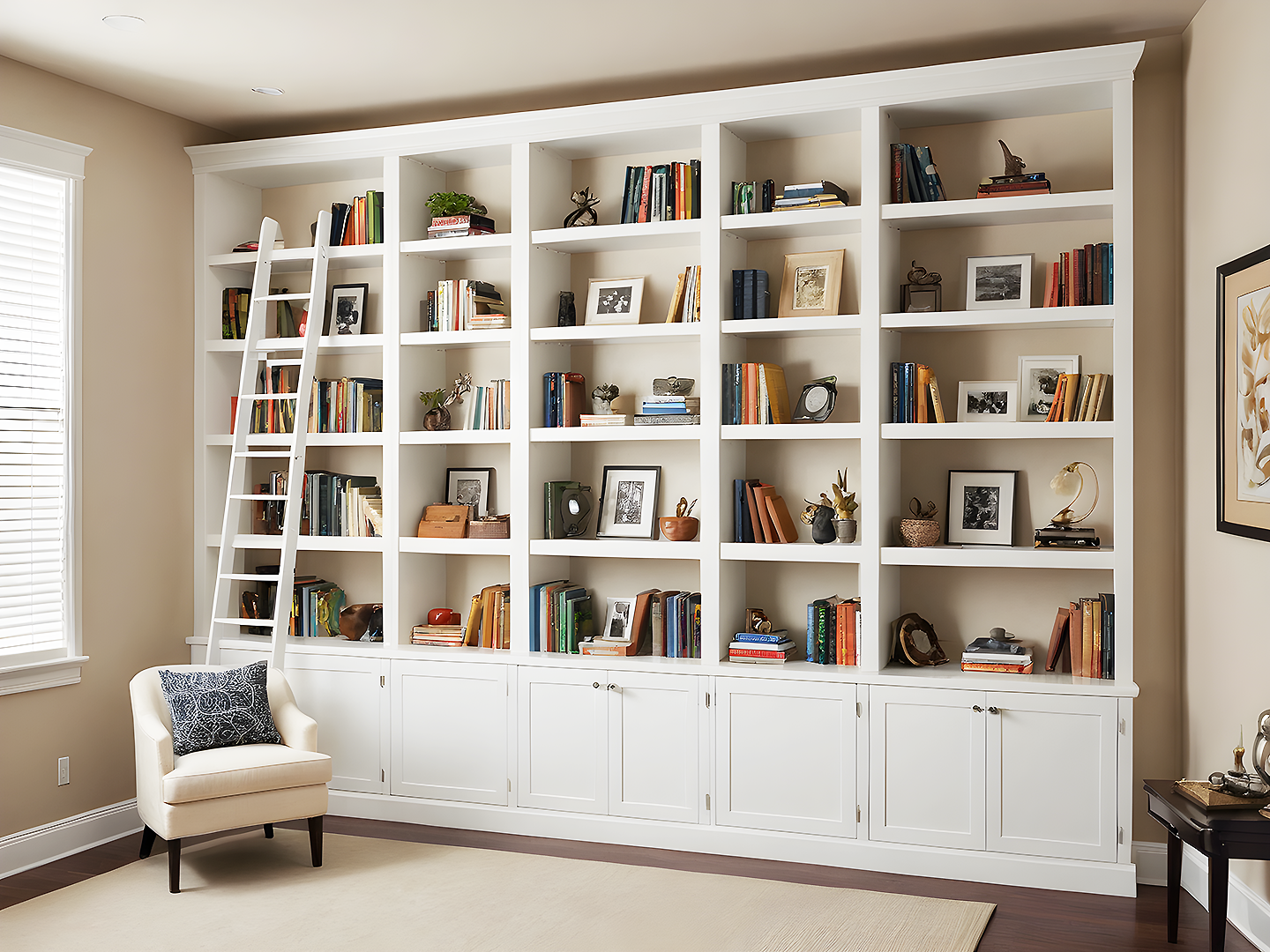 Rhode Island Γωνιακή Λευκή Βιβλιοθήκη