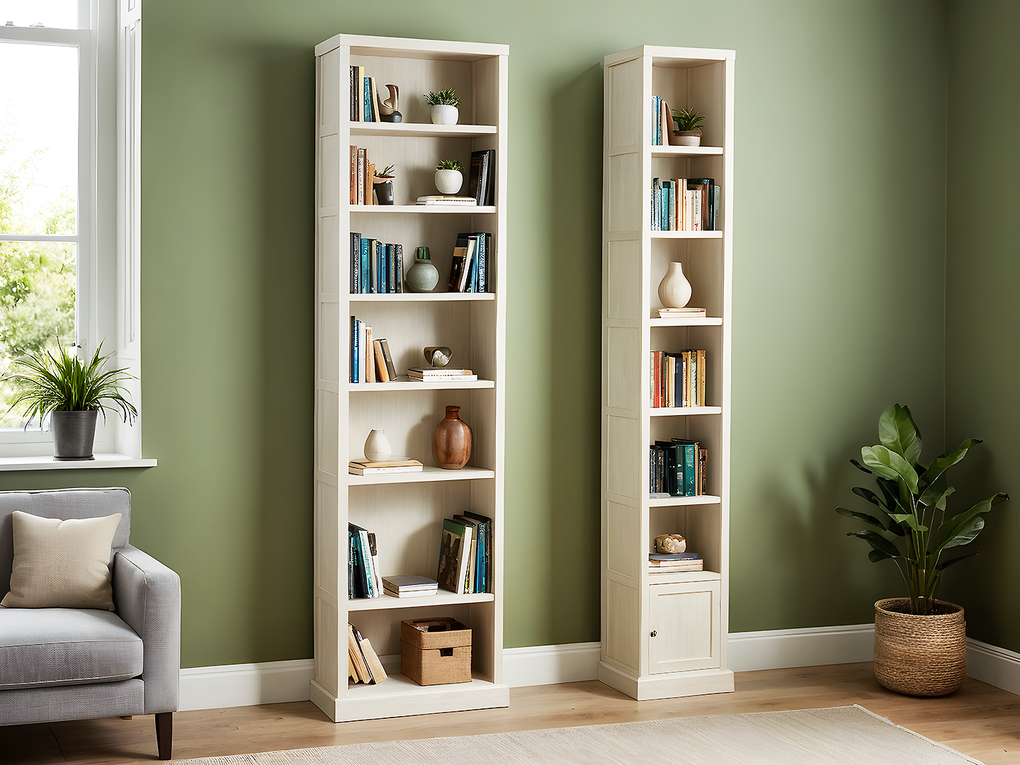 Halston Μοντέρνα Minimal Ξύλινη Βιβλιοθήκη