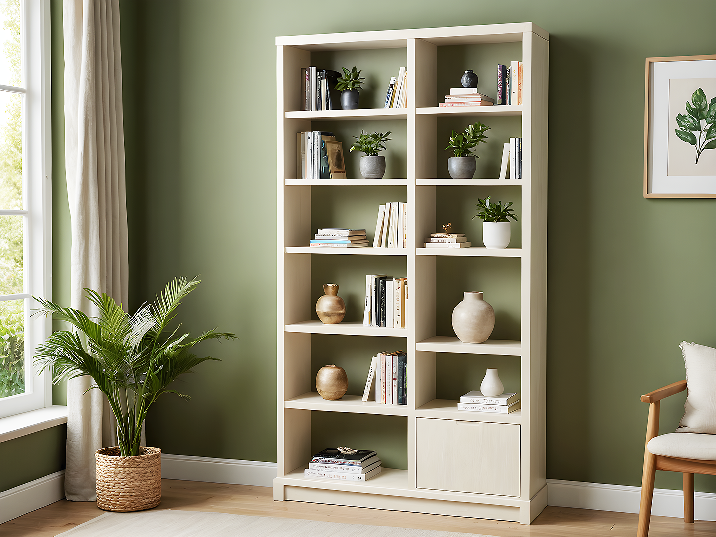 Halston Μοντέρνα Minimal Ξύλινη Βιβλιοθήκη