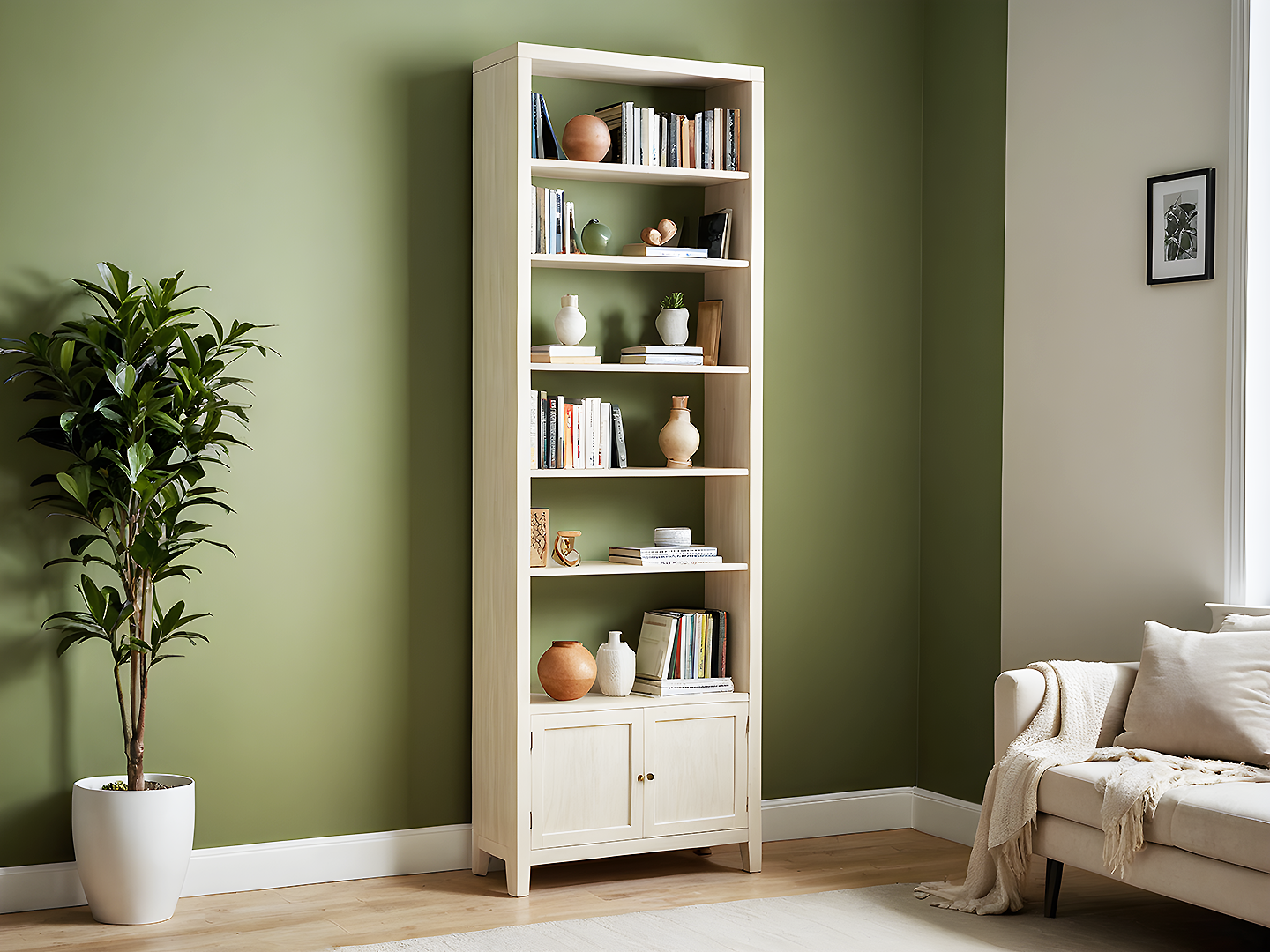 Halston Μοντέρνα Minimal Ξύλινη Βιβλιοθήκη