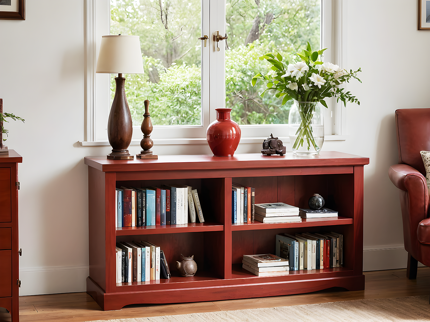 Edison Ξύλινη Βιβλιοθήκη σε Κλασικό Στυλ