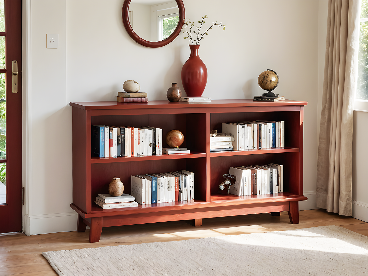 Edison Ξύλινη Βιβλιοθήκη σε Κλασικό Στυλ