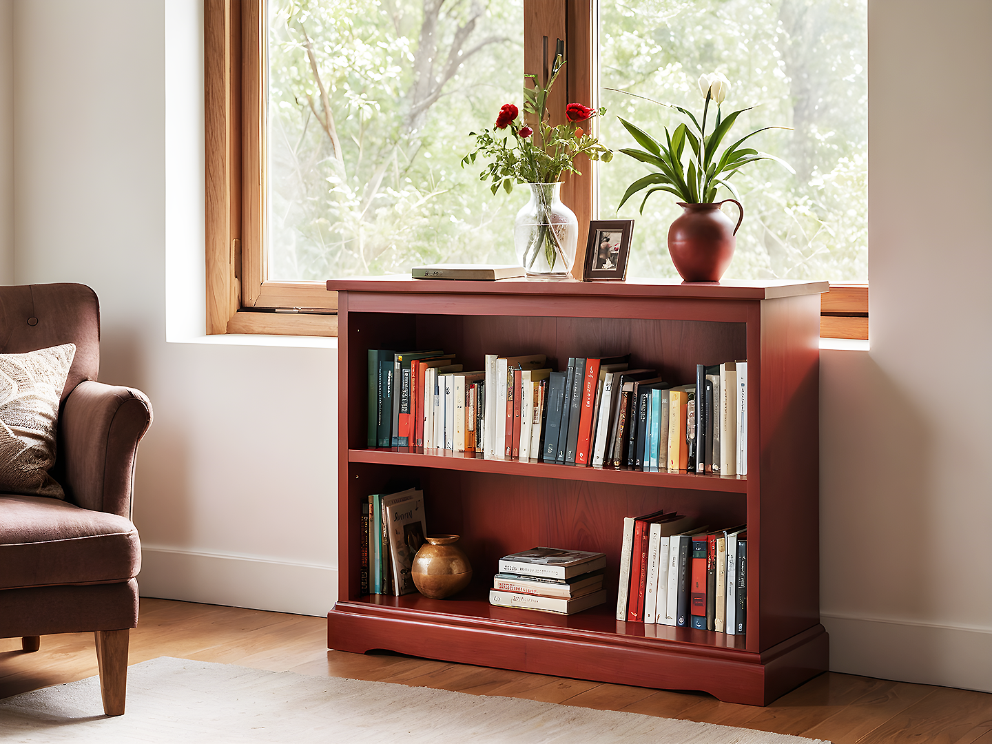 Edison Ξύλινη Βιβλιοθήκη σε Κλασικό Στυλ