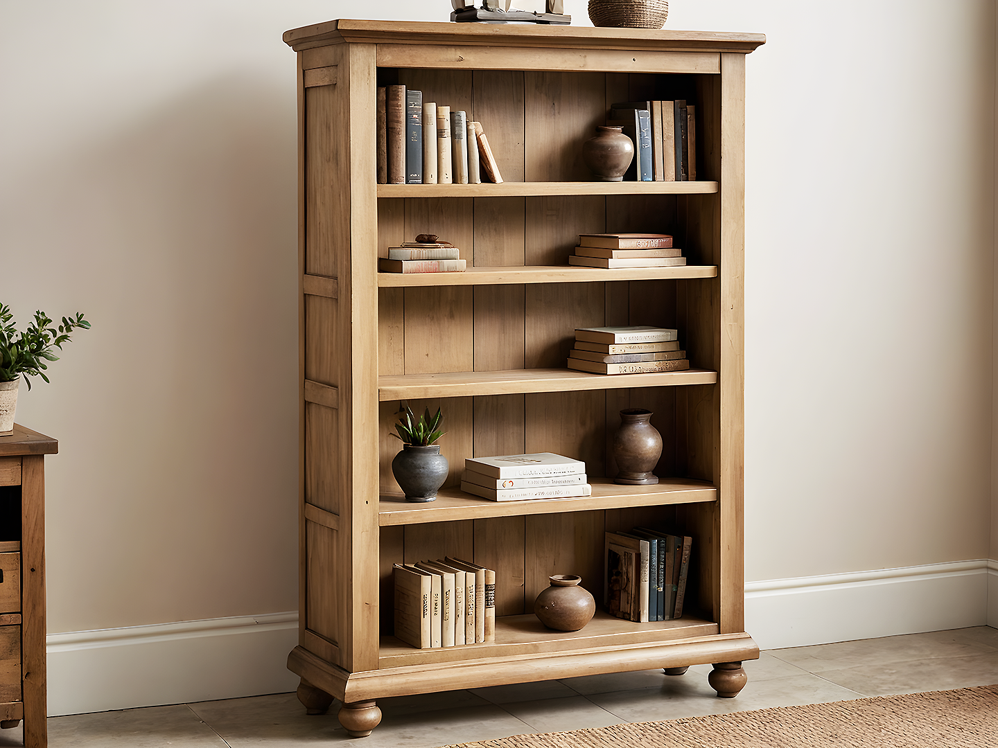 Aspen Μασίφ Ρουστίκ Ξύλινη Βιβλιοθήκη