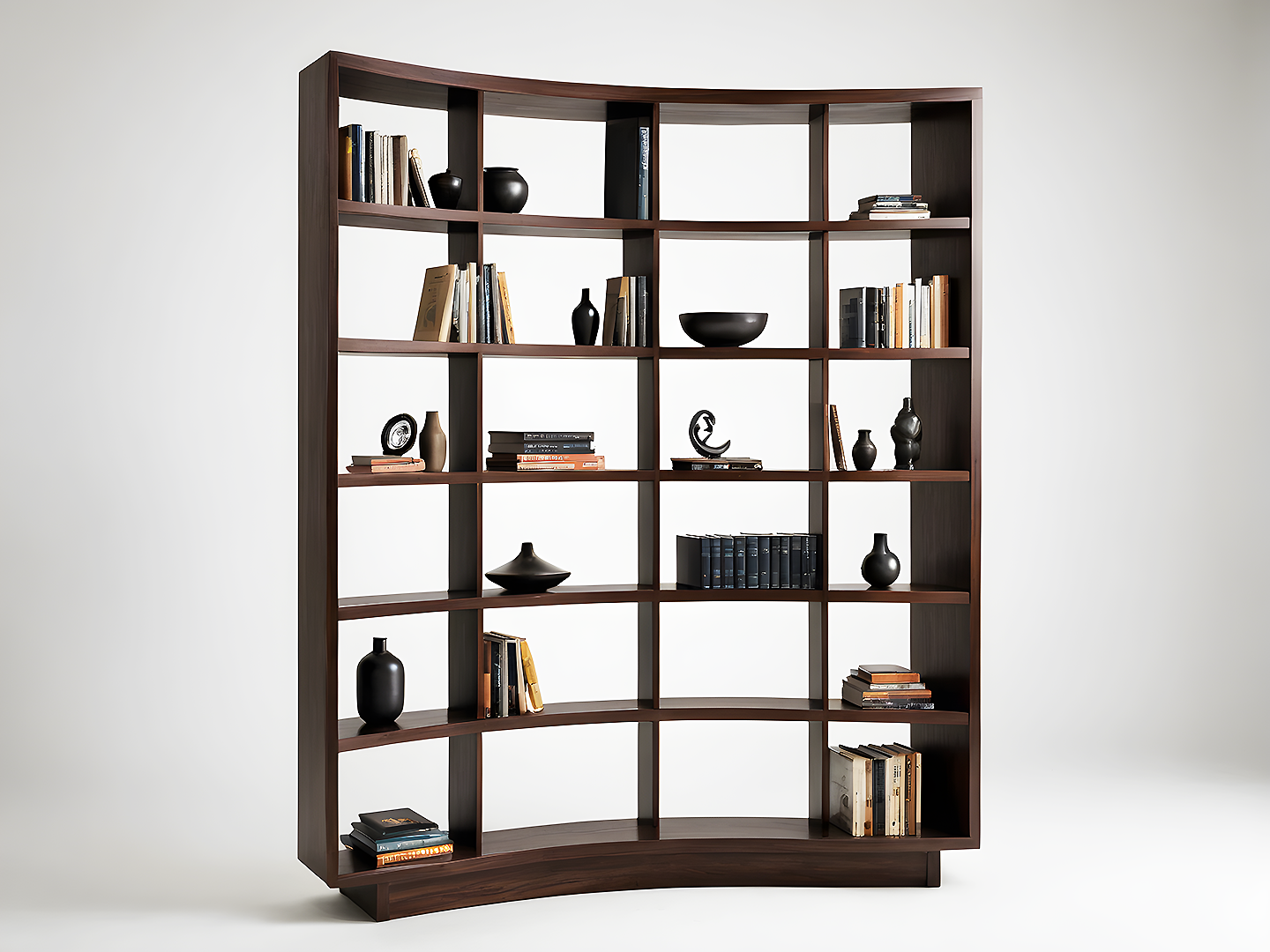 Wade Μοντέρνα Ξύλινη Βιβλιοθήκη Διπλής Όψης