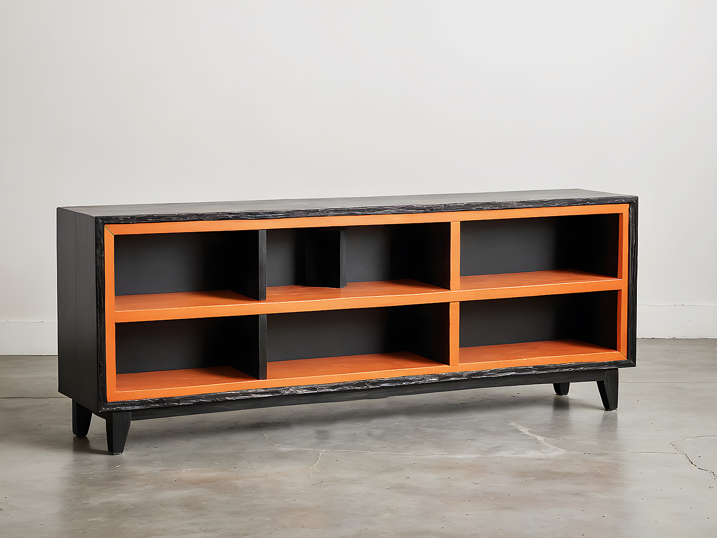 Nathan Mid-Century Βιβλιοθήκη με Πορτοκαλί Πλαίσιο 