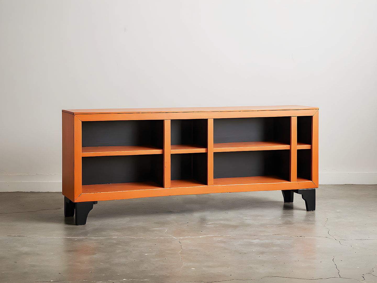 Nathan Mid-Century Βιβλιοθήκη με Πορτοκαλί Πλαίσιο 